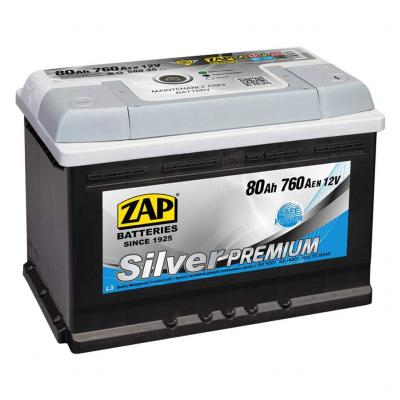 ZAP Silver Premium 58035 akkumulátor, 12V 80Ah 760A J+ EU, magas